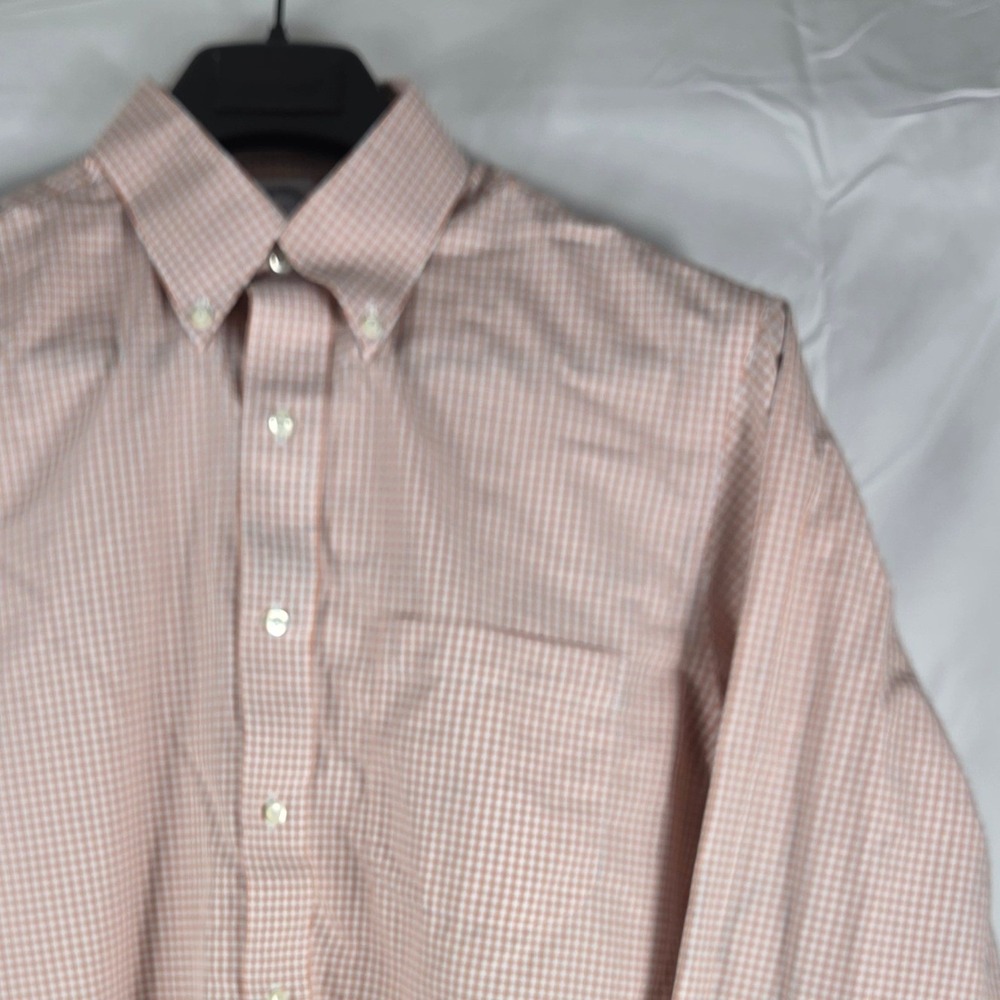 Brooks‎ Brothers 1818 Regent Dress Shirt Mens 15.5 32/33 Orange Gingham Non-Iron